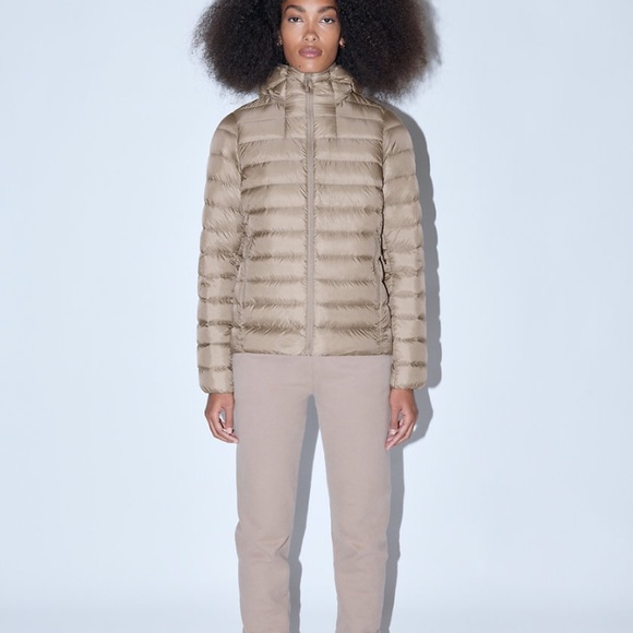 TNA Super Lite Packable Goose Down Puffer in Modern Taupel - Picture 1 of 14